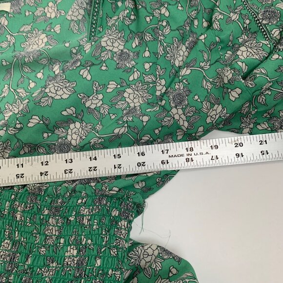 Max Studio Green Floral Maxi Dress Size M vneck wrap front boho cottagecore - Picture 6 of 6